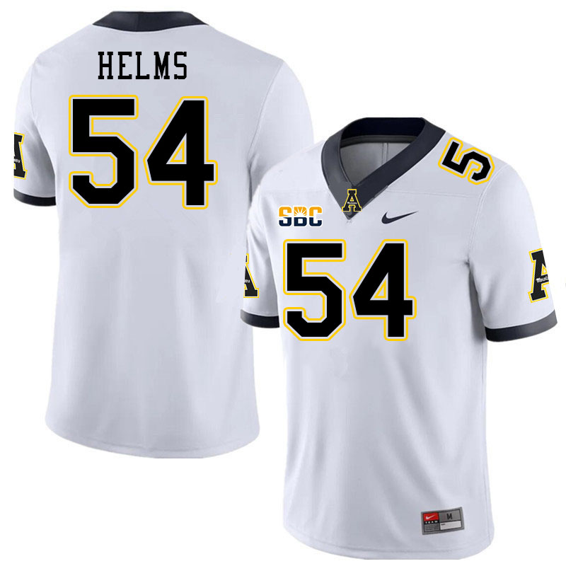 Men #54 Isaiah Helms Appalachian State Mountaineers College Football Jerseys Stitched Sale-White